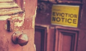 Eviction Notice sign on door